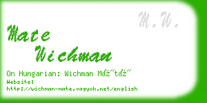 mate wichman business card